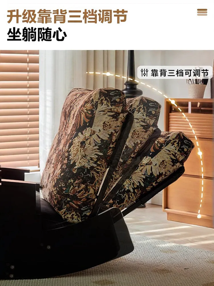 Solid wood retro rocking chair, American recliner 3