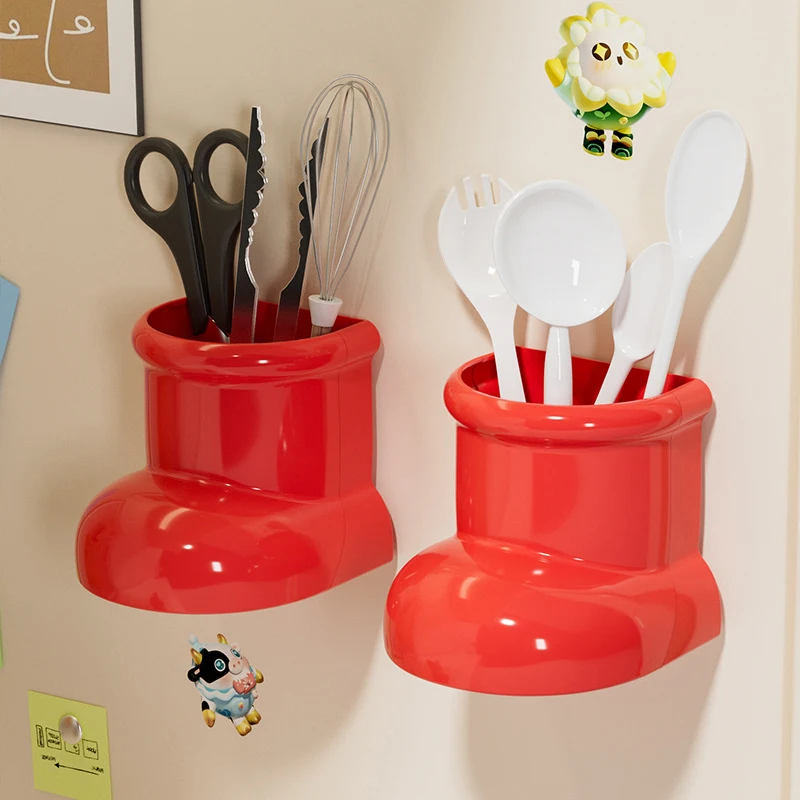 Cute Boots Magnetic Suction Fridge Wall Mounted Organizer Kitchen Decorative Organizer Basket No Punch Storage Boxes