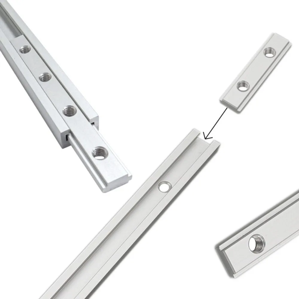 Aluminum Alloy Miter Track Jig M6 Double Groove Fixture Slot Slider Track Slot Slider Rail 19 T-Slot T-Slot Guide Rail