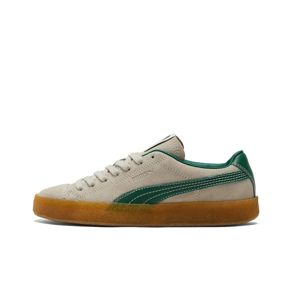 AMIPARIS X PUMA Suede Skateboard Shoes Unisex Low Top Ivory/Green 384146-01