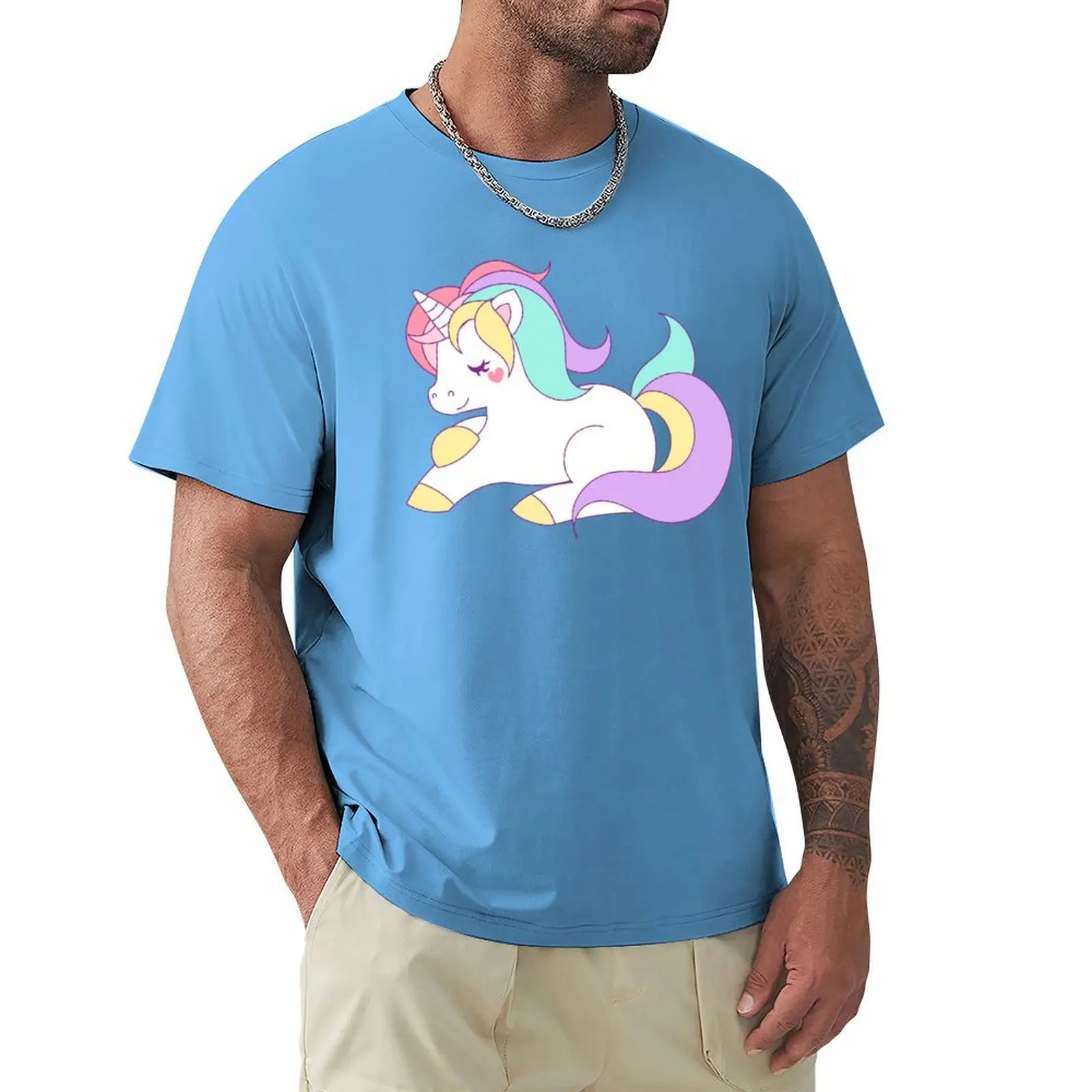 

Pastel Unicorn T-Shirt animal prinfor boys kawaii clothes plain boys whites plain t shirts men