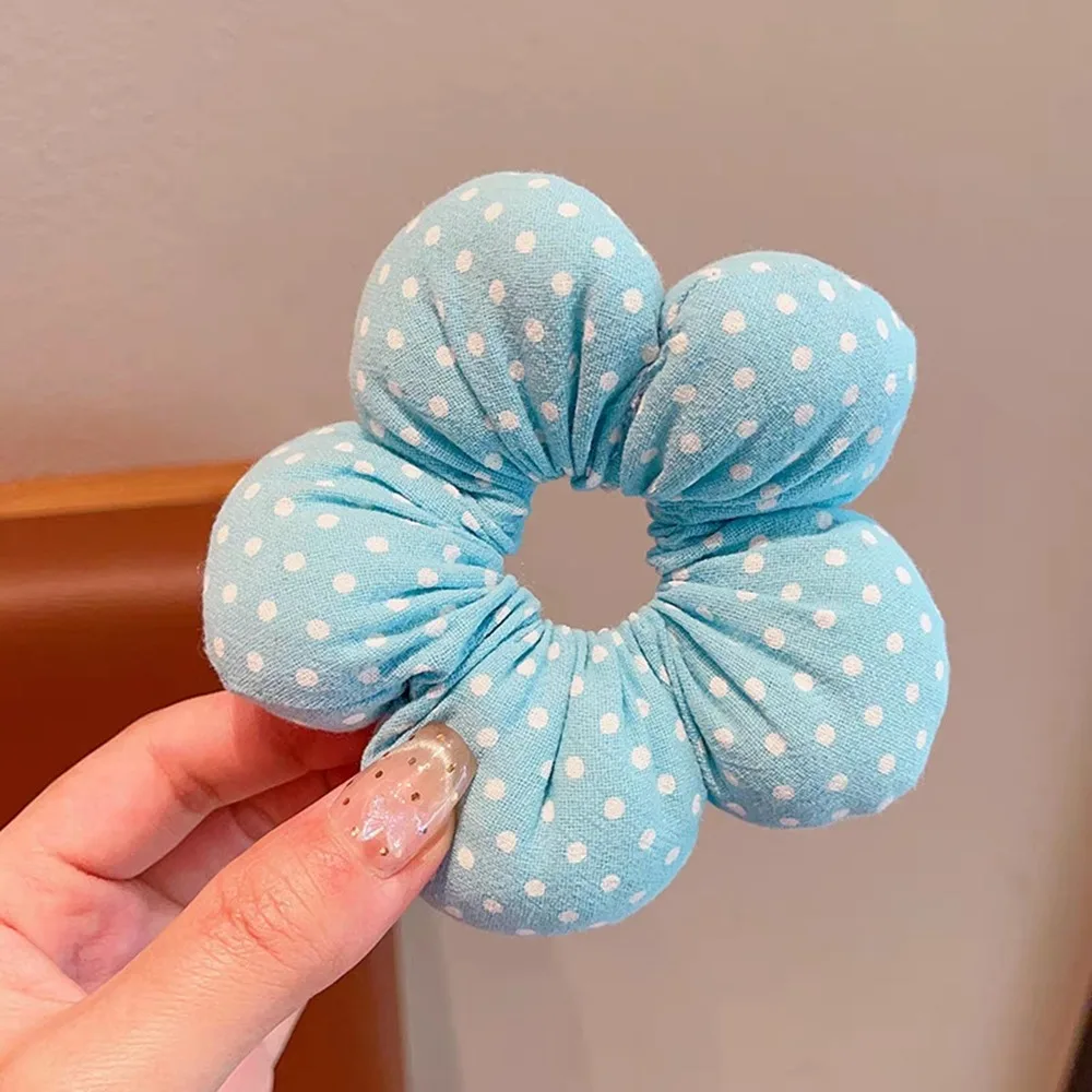 

Детские резинки для волос в форме цветка, с хлопковым наполнителем, большие, в корейском стиле, для хвоста