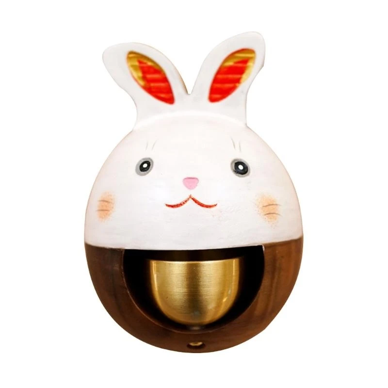 L9NB Elk Wooden Doorbell Decorative Hanging Wind Decor with Crisp and Pleasant Sound