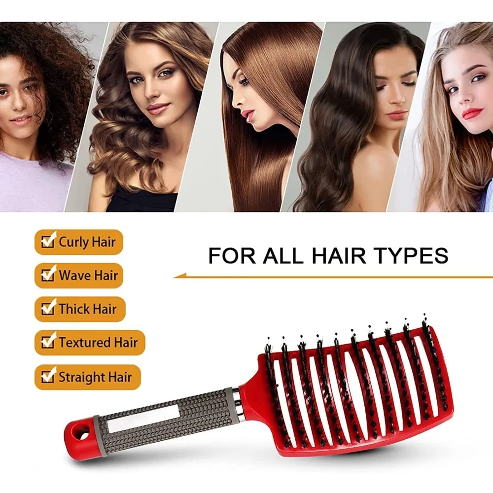 Magical Ultra Detangling Brush for Wet or Dry Hair, Detangler Brush, Fast Drying Styling Massage Hairbrush for Men, Women and Kids (Pink+Purple) view 4