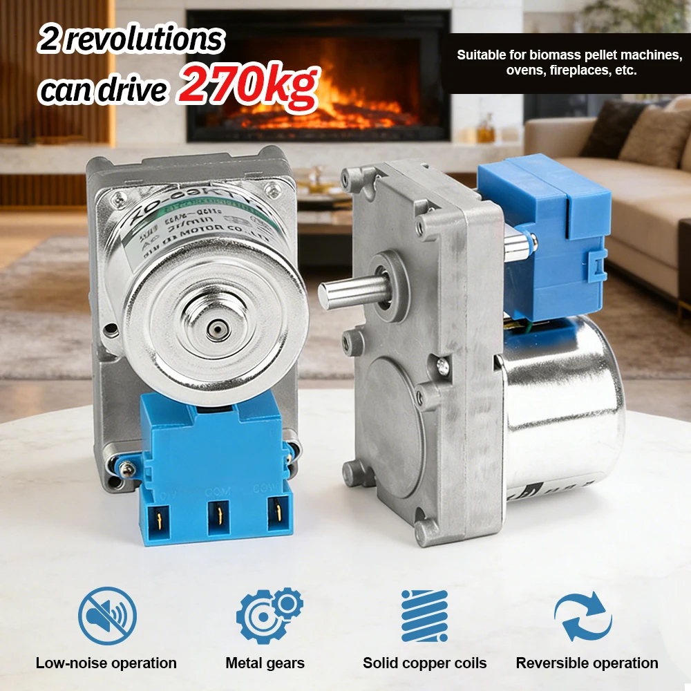 TUNGFULL AC Synchronous Gear Motor Low Speed High Torque for Biomass Pellet Stove Feeding Hopper Discharge Applications