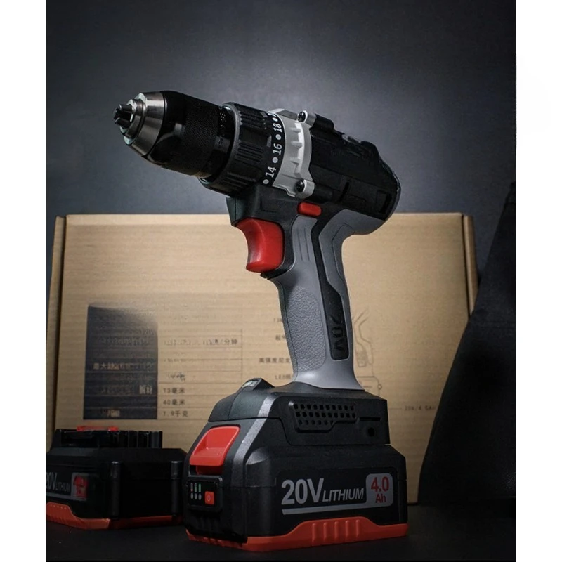 Industrial grade lithium level push brushless hand drill 20V 4.0AH 2 batteries