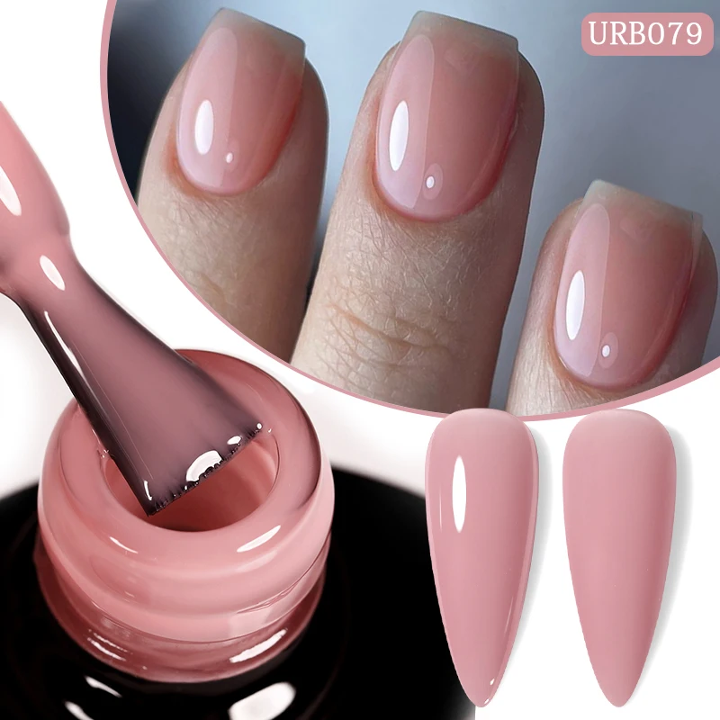 UR SUGAR 6 ชิ้น Jelly ฐานยางเจลยางด้านล่างสีไม่จําเป็นต้องเจลสีโปร่งใส & Textured Finish Soak Off UV เจลชุด