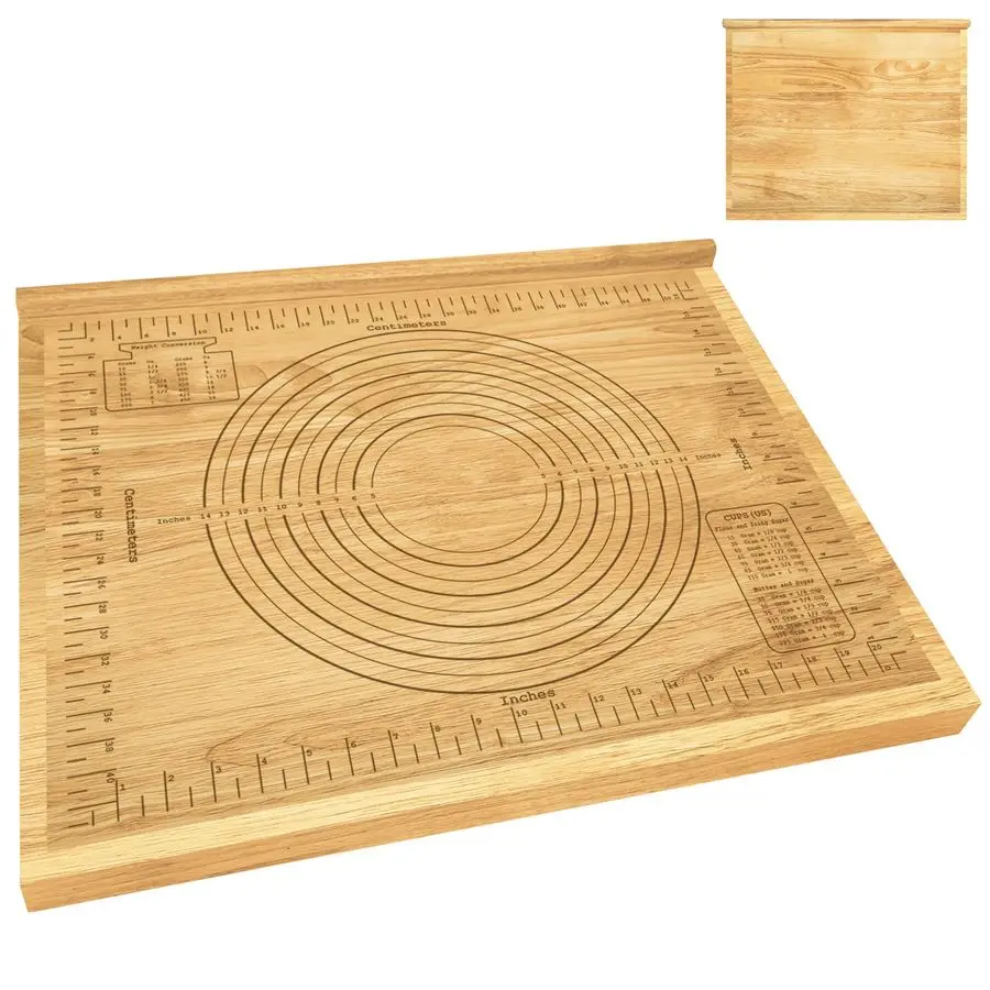 

Pastry Board with Measurement 24 x 20, Wooden Kneading Board, Pastry Board for Rolling Dough, Pastry Baking Board with Counter L