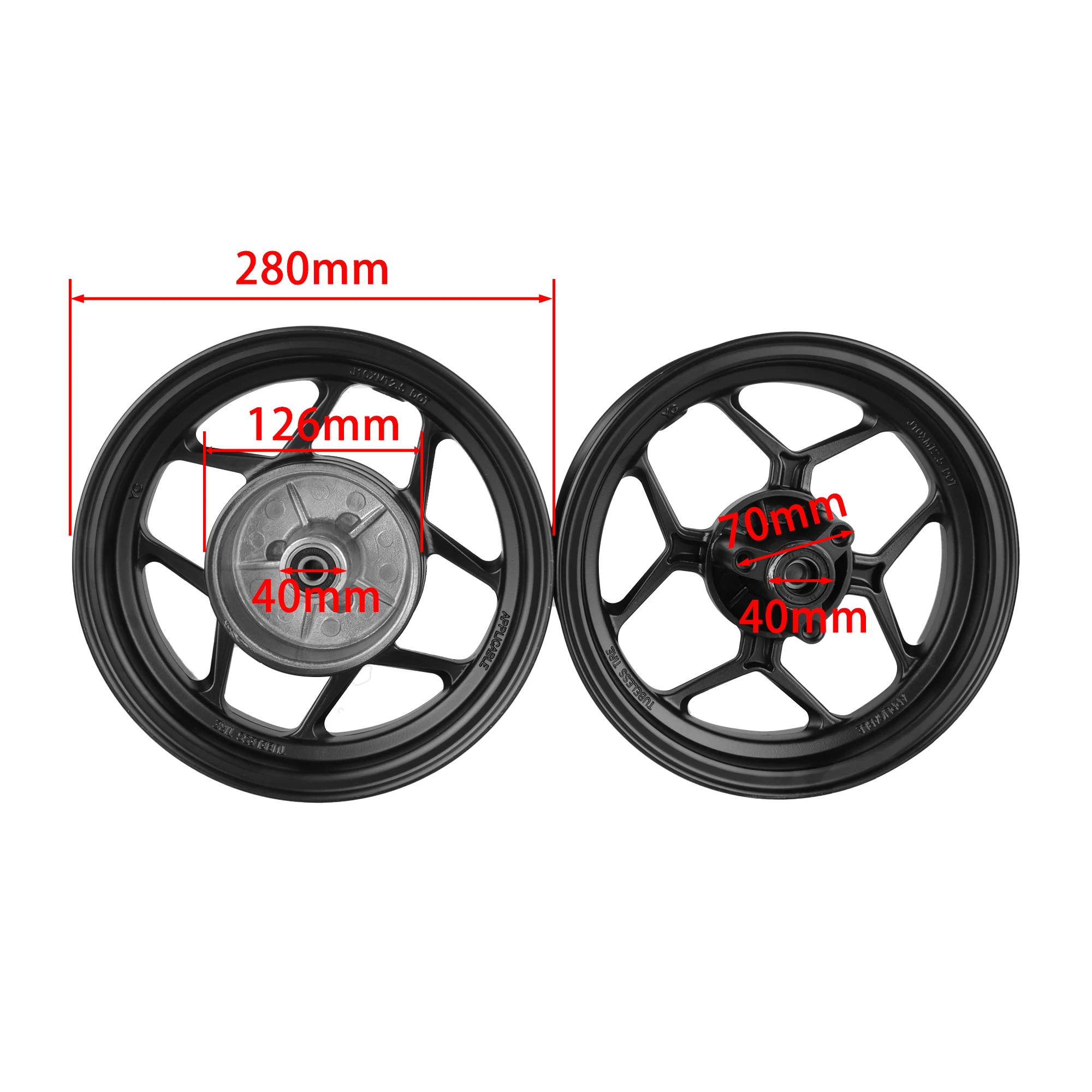 10-Inch Aluminum Wheel Set for Z50/Monkey Bike - Front & Rear Drum Brake Upgrade