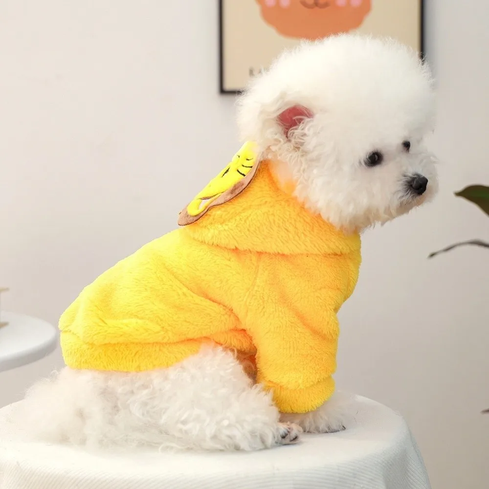 Cartoon Warm Dog Lion Costume Animal Pattern Thicken Dog Jumpsuits Comfortable Soft Dog Hoodies Outdoor