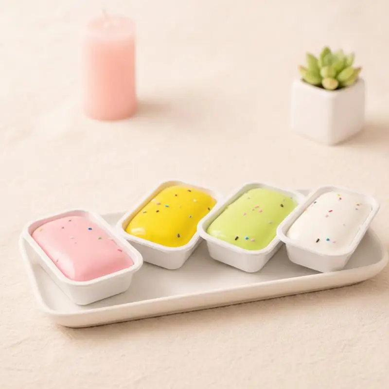 Fidget Squeeze Sticky Box Cake Toy Slow Rising Non-Toxic Butter Ice Cream Design for Kids Party Favors Birthday Gifts