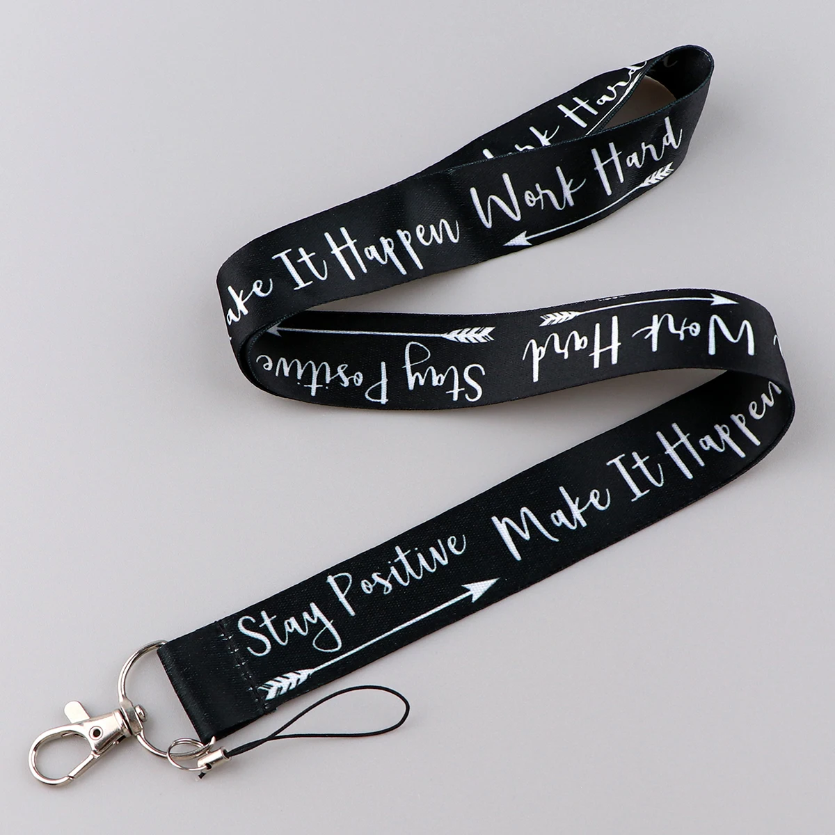 STAY POSITIVE Print Neck Strap Motivational Lanyards Keychain Badge Holder ID Card Pass Hang Rope Lariat Lanyard Gifts