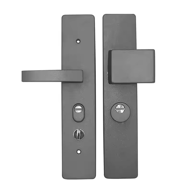 Universal Anti-theft Mortise Entrance gate handle Anti-explosion Grey Security Door lock Handle Fix Distance 235mm