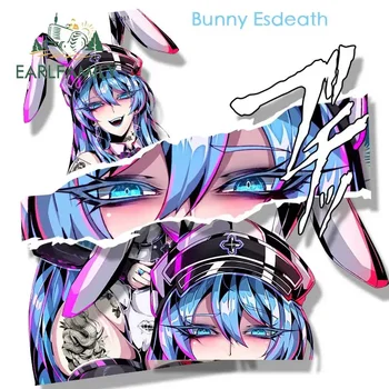 EARLFAMILY Bunny Esdeath Fanart Autoaufkleber Anime Skizze Waifu Aufkleber JDM Cartoon Peek Girl Graffiti NSFW Aufkleber Autoverpackung