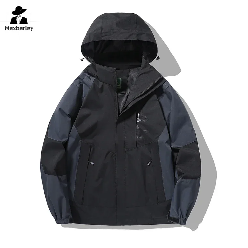 Brand Autumn Jacket Men/Women Casual Loose Waterproof Detachable Hooded Coat Casual Outdoor Mountain Climbing Ski Windbreaker