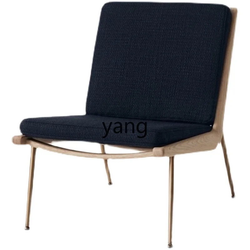 

LTT Nordic light luxury art living room balcony leisure chair solid wood single chair simple fabric sofa chair