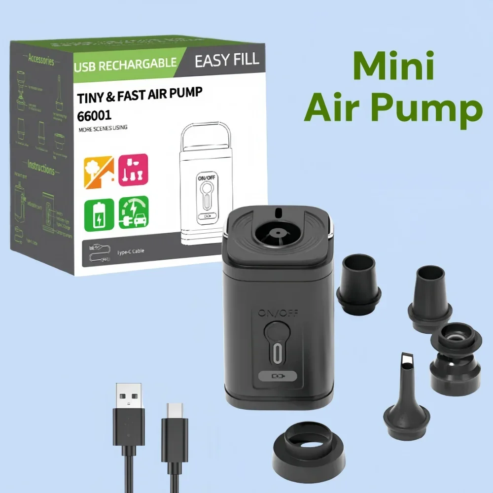 Portable Air Pump Camping Mattress Wireless Inflator Rechargeable Air Cushion Inflator Hiking Air Cushion Inflator/Deflator Pum