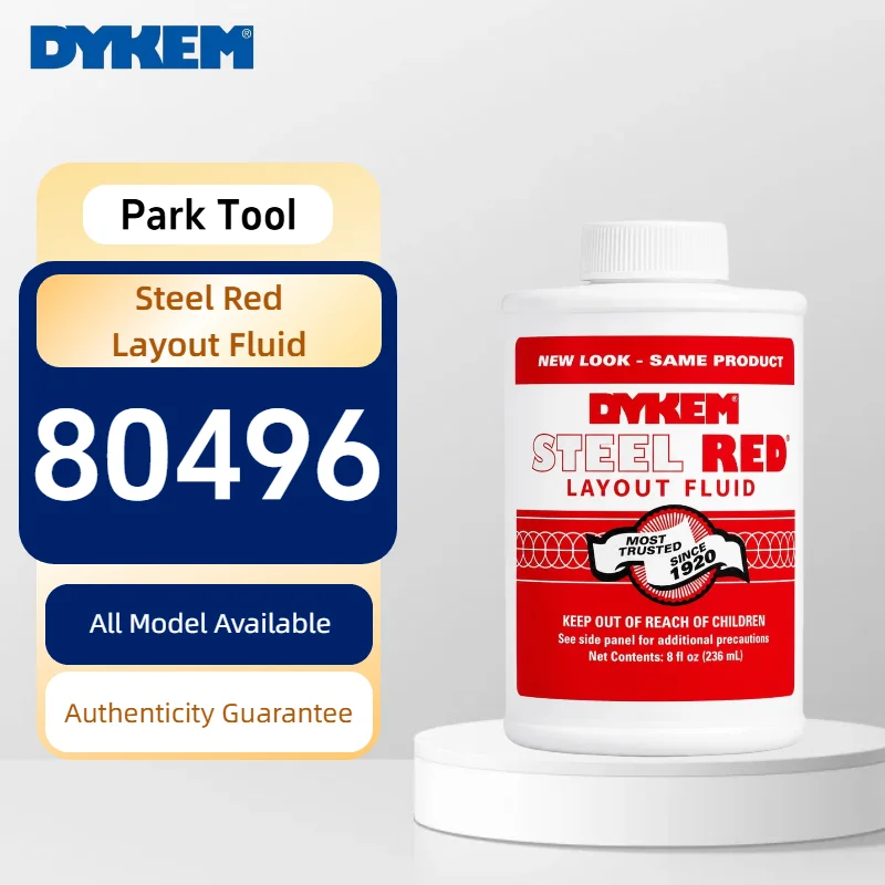 Original DYKEM 80496 Steel Red Machinist Layout Fluid Metal Scribing Marking Dye Fast Drying for CNC Tools 8oz 236ml