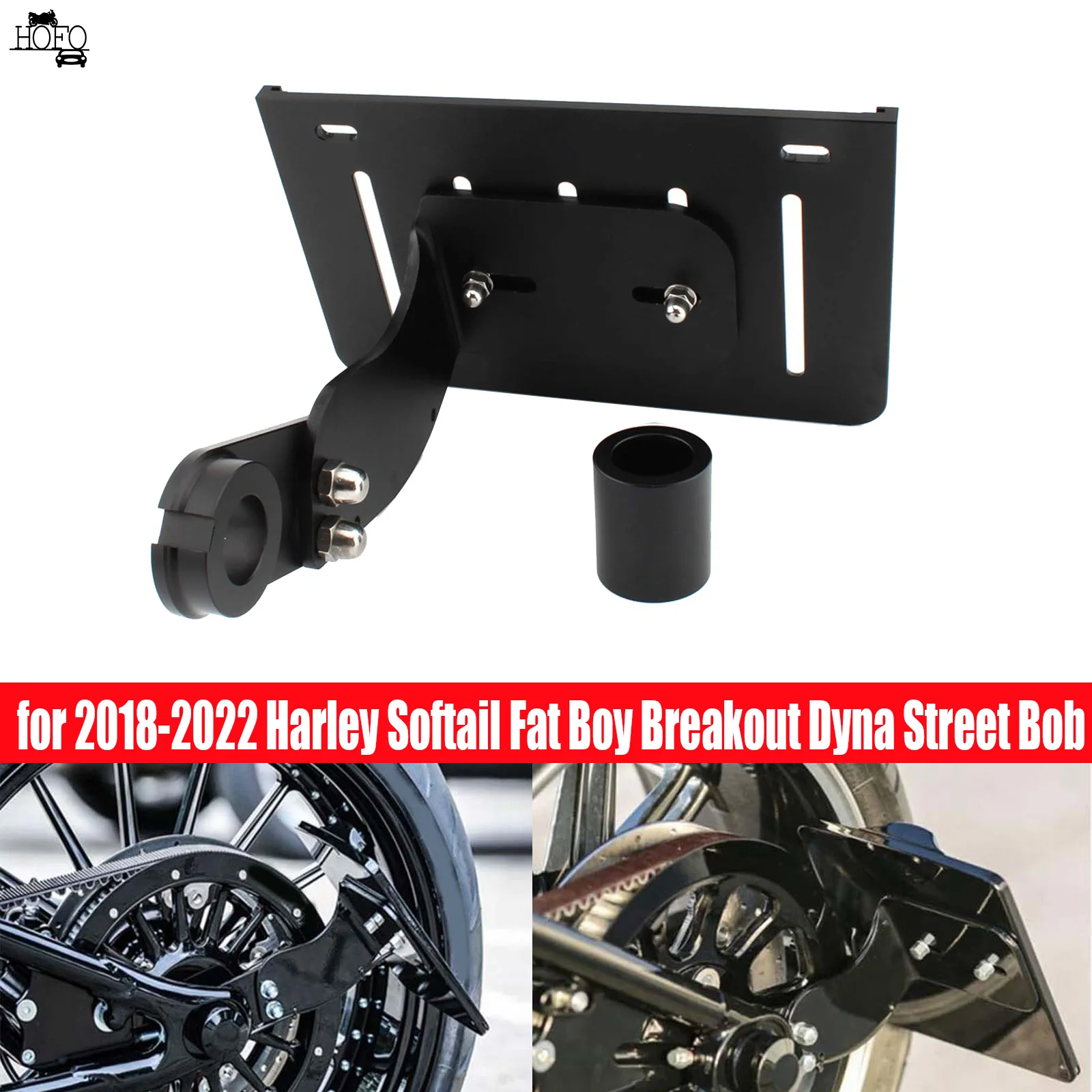 for 2018-2022 Harley Softail Fat Boy Breakout Dyna Street Bob Heritage Classic Side Mount License Plate Bracket Holder Kit