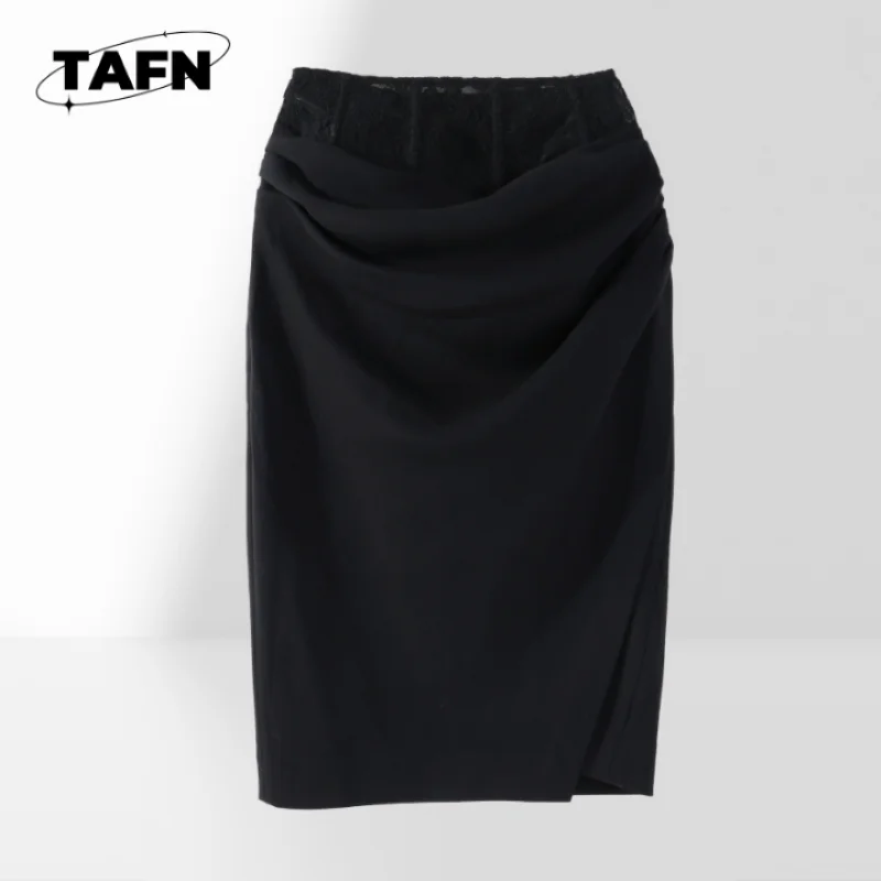 

Women’s Casual Mini Skirt with High Waist Slim Fit Aesthetic Style Ladies Lace black half skirt luxury women's wear AH2122
