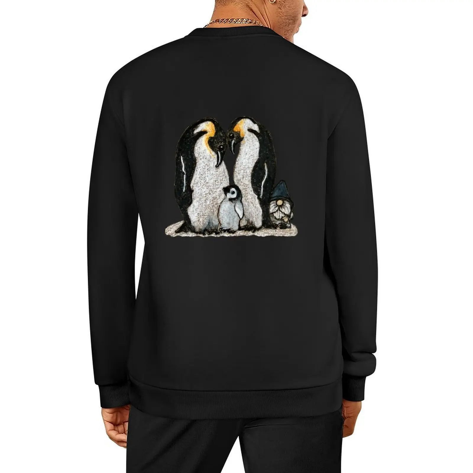 خجولة جنوم مع البطريق الأسرة البلوز الرجال ارتداء الرجال العرق قميص مجموعة ملابس الشتاء الرجال قميص العرق الرجال البلوز