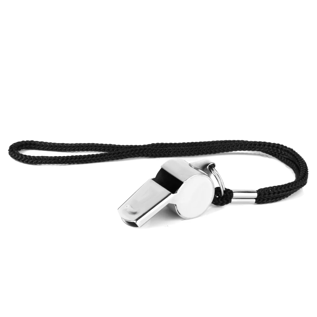Football Soccer Metal Whistles Lanyard High Quality Referee Whistle for Coaches and Sports Events