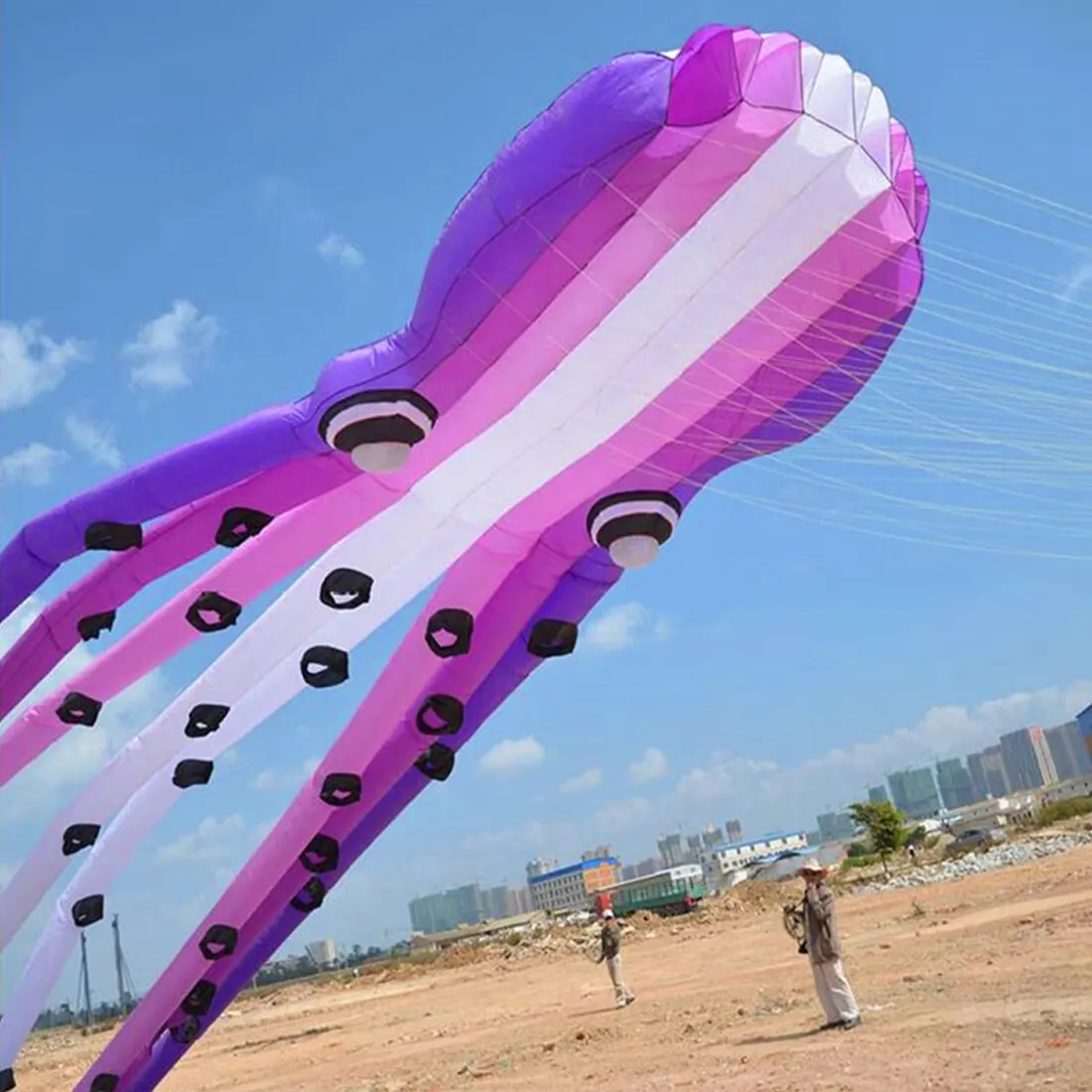 Soft 3D Octopus 30M Professional Competition Nylon Inflatable Kite for Outdoor Beach Kite Hook