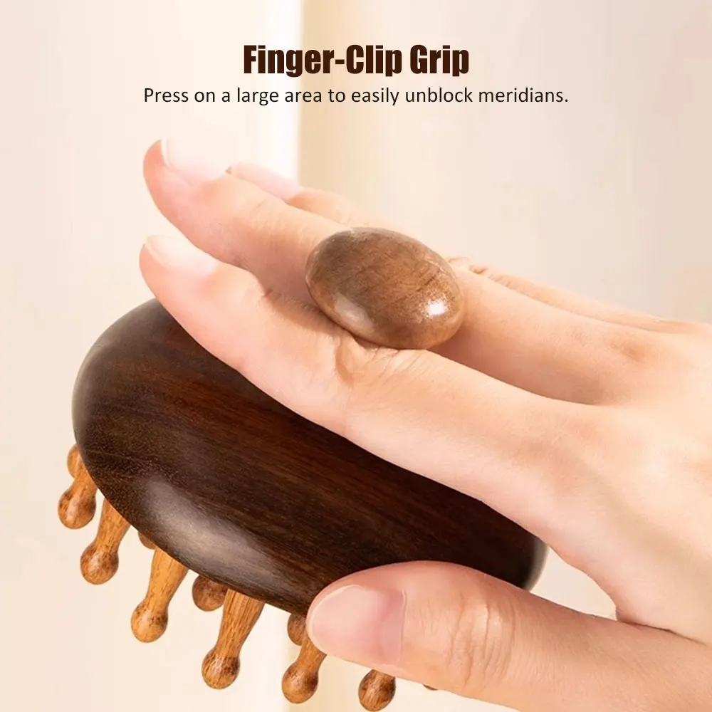 Natural Sandalwood Wood Scalp Massage Comb Head Hair Massager Body Scraping Massage Tool Dropship