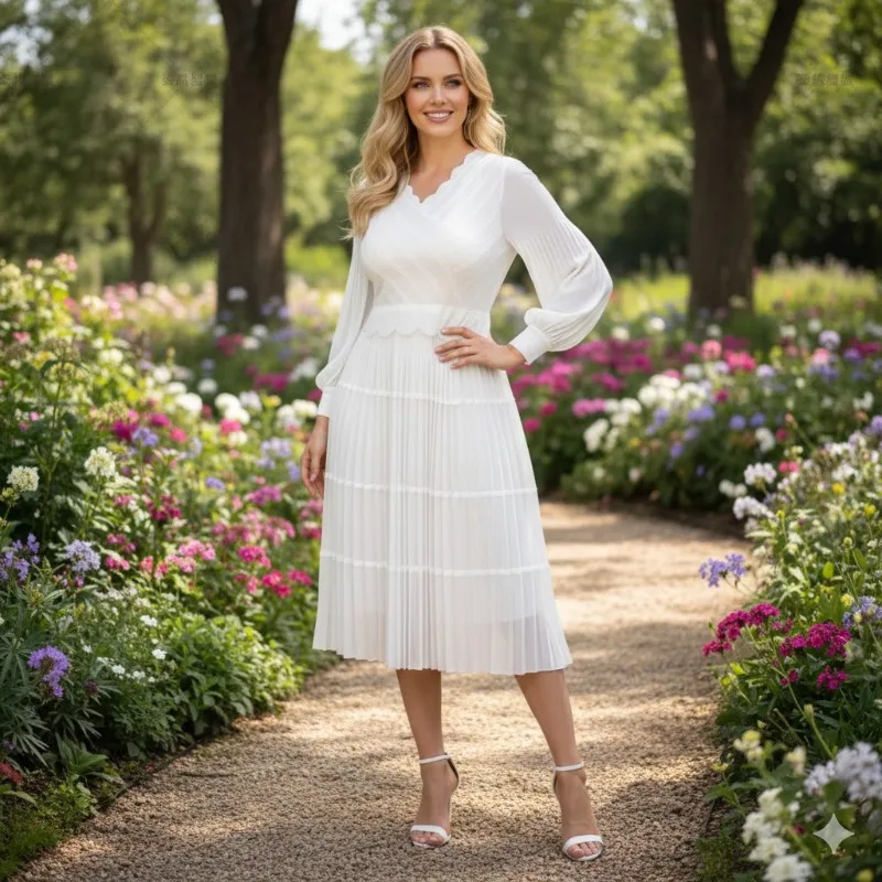 

Miyake Pleated Dresses Plisse 2026 Spring New Plus Size Evening Pleated Dress Temperament Commuting False Two Pieces Dresses