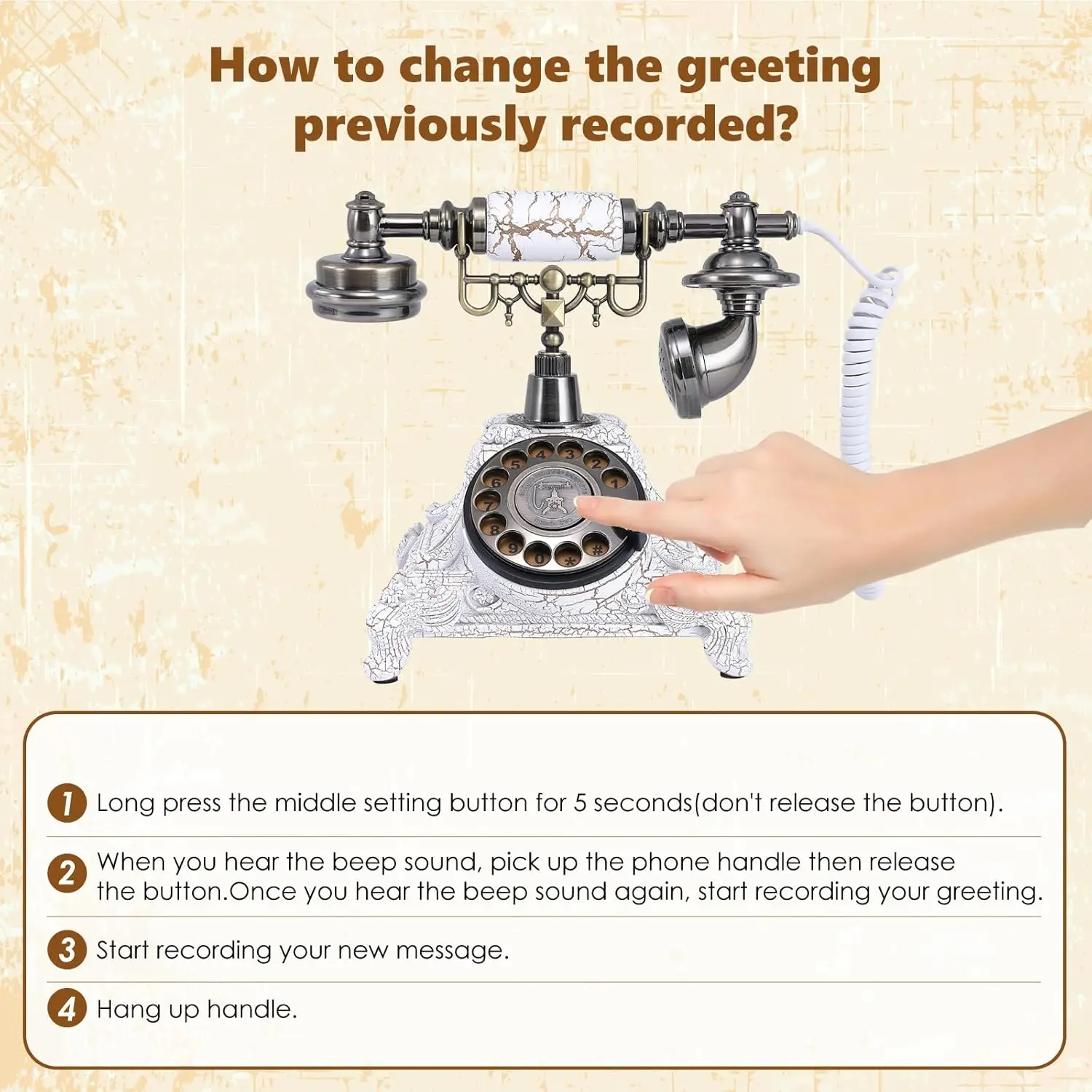 

Аудио-книга для сообщений: телефон для голосовых поздравлений на свадьбу, банкете, день рождения; телефон для голосовой регистрации гостей и поздравлений.