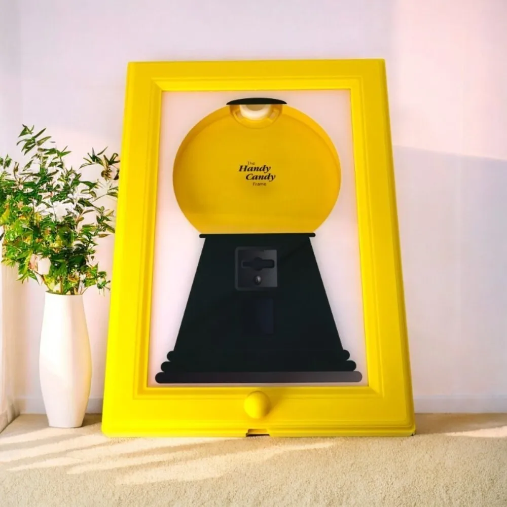 

Vintage Style Candy Dispenser with Built in Photo Frame Display Holder for Home Office Desk Decor Use Clear Plastic Construction