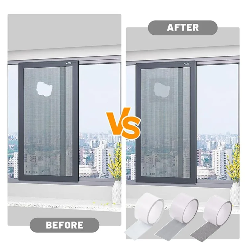 2/20 متر نافذة ناموسية شريط لاصق ثقوب مكسورة إصلاحات ذاتية اللصق إصلاح التصحيح مكافحة الحشرات يطير شبكة الشريط التصحيح المنزلية