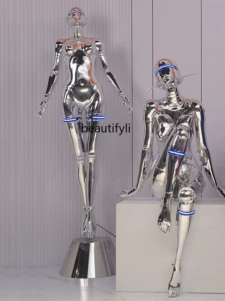 Mechanical Big Decorations Goddess Large Technology Figure Sculpture Bar KTV Decorations decorative figurines