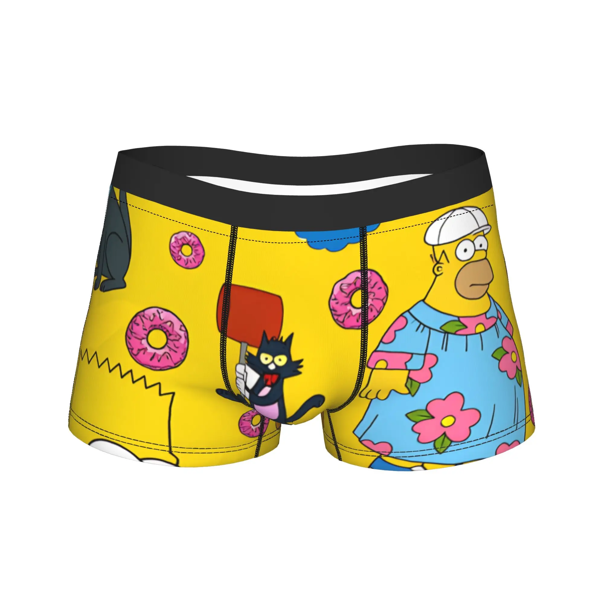 S-Simpsons Characters Donuts Pattern Shorts Briefs  Underwear Trenky Men Comfortable Boxershorts Print Oversize Underpants
