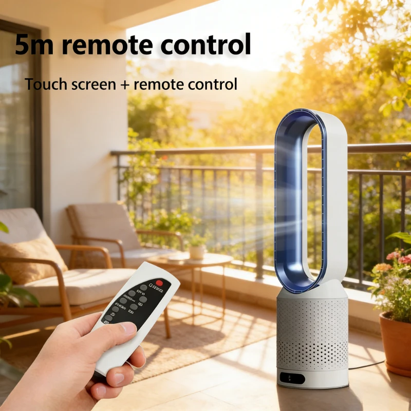 

Бесшумный вентилятор-охладитель воздуха с 8 скоростями, интеллектуальным таймером и углом обдува 90° ° Широкоугольный вентилятор с функцией вращения, пультом дистанционного управления и бесшумной работой для домашнего использования