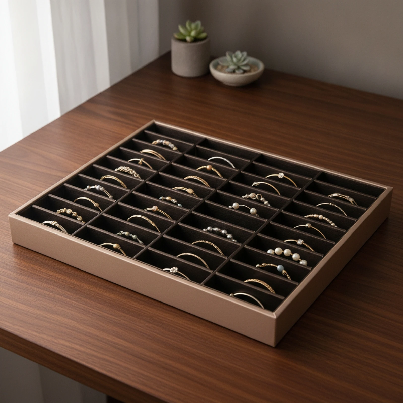 

Jewelry Display Tray Versatile Jewelry Organizer Tray Slim-Profile Rectangular for Jewelers, Showcases, Retail Counters