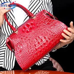 New Crocodile Leather Women's Handbags Luxury Designer Lady Portable Shoulder Messenger Bag Fashion Brand Red Tote Bags 2023 New