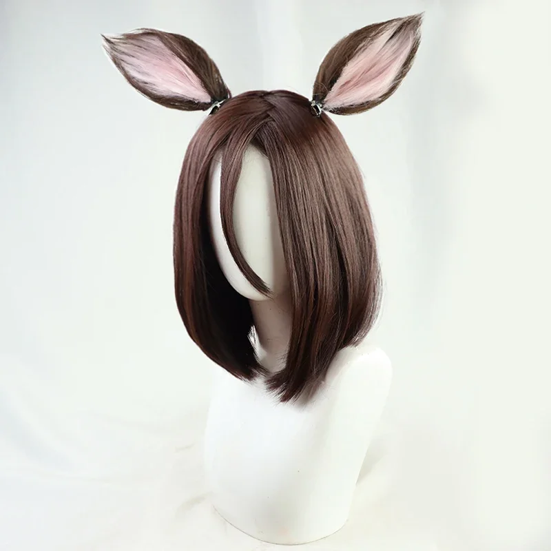 Game Uma Musume Pretty Derby Air Groove Cosplay Wig Ears Tail Halloween Party Costume Prop Synthetic Hair Heat Resistant Fiber