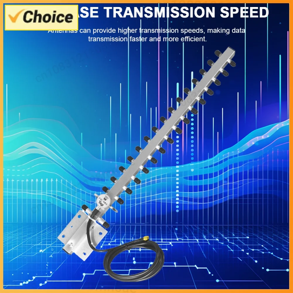 for Yagi WiFi Antenna 2.4Ghz (25dBi) Directional Booster Amplifier Modem Cable W/ RP-for SMA Connector for Wireless Network