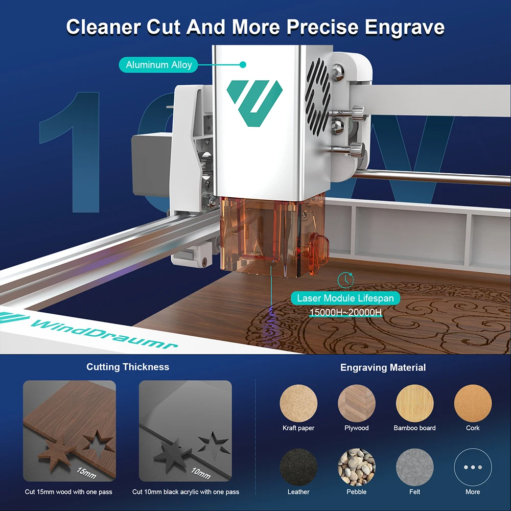 10W Incisore Laser Macchina Per Incidere Laser CNC 200*150mm 7000mm/min Taglierina Laser E Incisore Per Legno Metallo Acrilico Pelle FAI DA TE