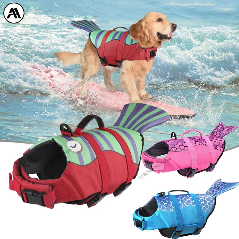 Gilet de sauvetage pour chien de compagnie, flottabilité améliorée, vêtements de natation pour petits chiens, gilet de sécurité avec poignée pour Costume de surf pour chien de taille moyenne et grande