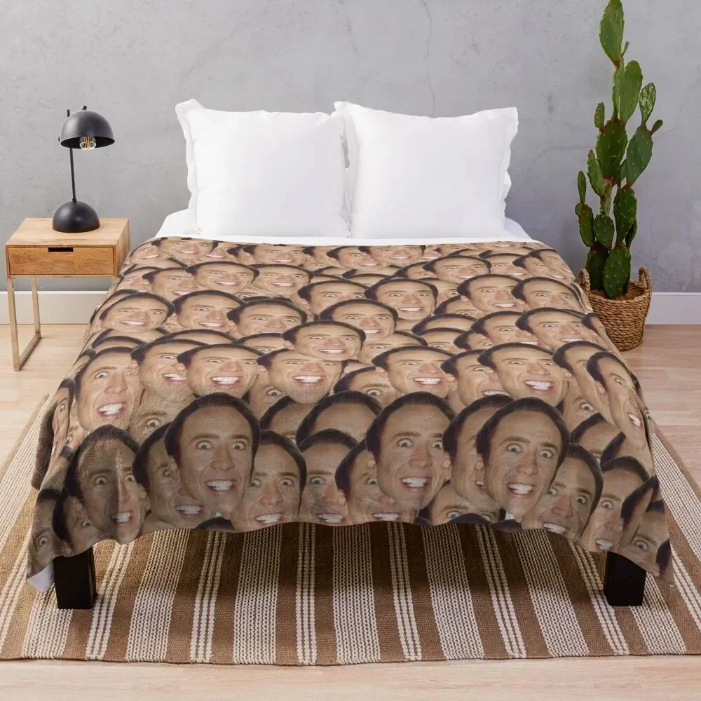

Nicolas Cage Meme Throw Blanket Cozy Napping Blanket Gift for Mom Dad