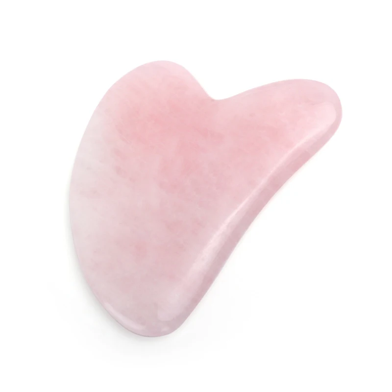 Rose Quartz Jade Guasha Massage Tool Natural Stone Scraper Chinese Gua Sha Board Face Massager Neck Back Body Facial Scraping