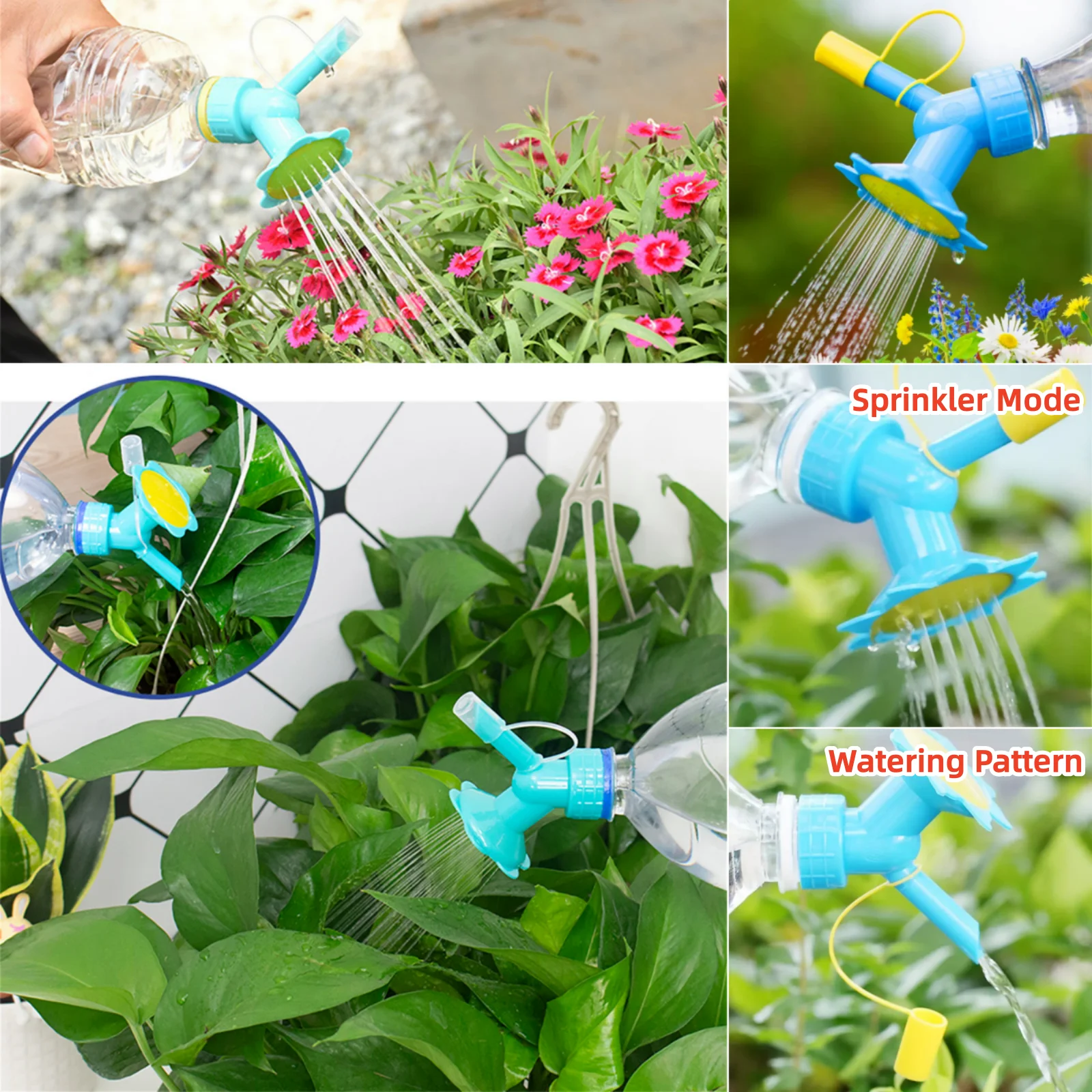 Bottle Cap Sprinklers Double-Headed Sunflower Watering Sprayers Drink Bottle Water Pots For Seedling Irrigation Gardening Tools