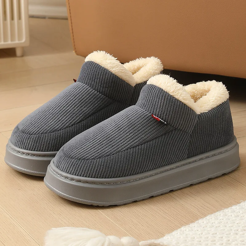 Unisex Winter-Plüsch-Schneestiefel mit Warmer Dicker Sohle für Innen- und Außenbereich Rutschfeste Hausschuhe – Detail 14
