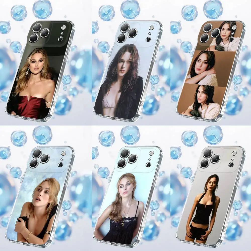 حافظة هاتف لهاتف آيفون 17,16,15,14,13,12,11,Plus,Pro,Max,Plus,E,Air,غطاء ناعم صغير شفاف K-Keira Knightley