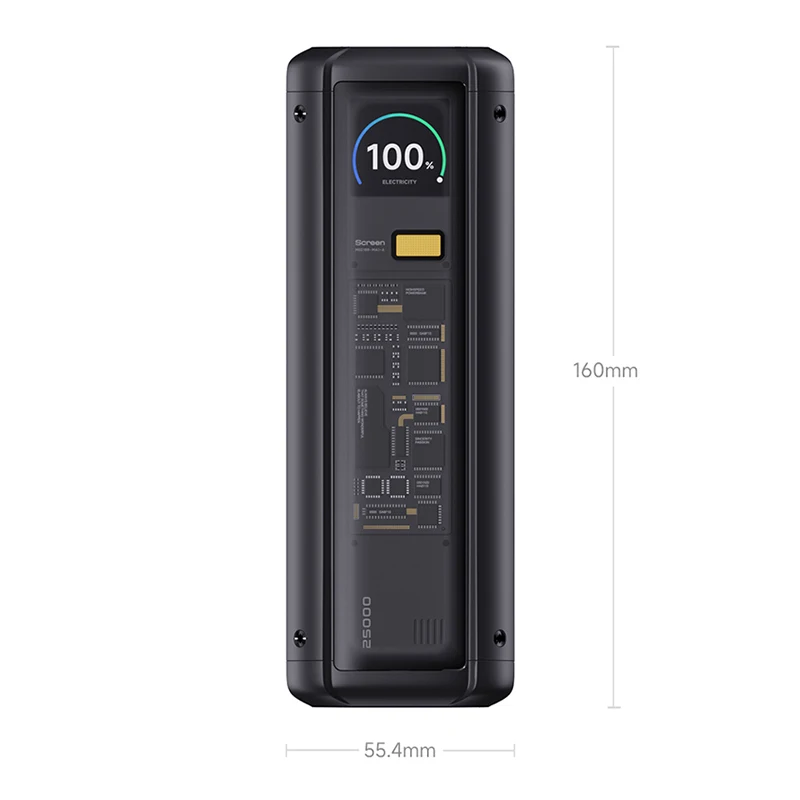 باور بانك Xiaomi 25000 P03MI 212W MAX 3-Port Output TFT Screen 140W USB C لأجهزة Macbook Pro 16 iPhone 15 Xiaomi 14 Pro