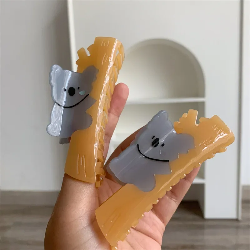 Cartoon Koala Animals Hair Claw Cute Koala Bear With Branch Acetate Hair Clips Hairpin Clip Hair Accessories For Women Headwear