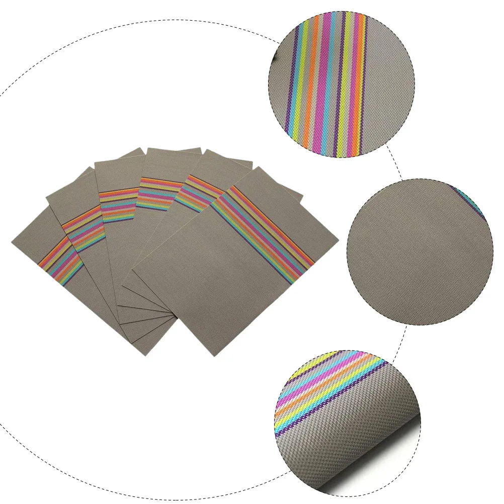 6 Pcs Placemats PVC Stain Resistant Washable Heat Insulation Non Skid Foldable Simple Kitchen Dining