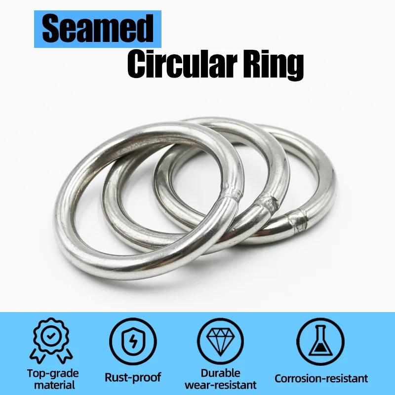 304 Edelstahl Kreisring m3 m4 m5 M6-M12 massiv geschweißter O-Kreis Rost ring Haustier Zugring Fischernetz Zugring Hänge ring – Detail 1